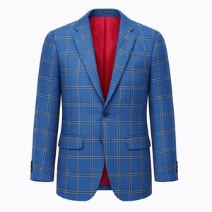 StudioSuits Blazer Size 36R/M Loro Piana Summertime‎ Wool Linen Silk Plaid